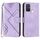 Custodia in pelle con motivo a linee per ZTE Blade A52 (viola chiaro)