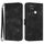 Custodia in pelle con motivo a linee per ZTE Blade A52 (nera)