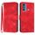 Custodia in pelle con motivo a linee per ZTE Blade A53 (rossa)