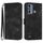 Custodia in pelle con motivo a linee per ZTE Blade A53 (nera)