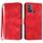 Custodia in pelle con motivo a linea per ZTE Blade A53 Pro (rossa)