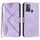 Custodia in pelle con motivo a linea per ZTE Blade A53 Pro (viola chiaro)