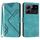 Custodia in pelle con motivo a linee per ZTE Blade A54 (blu chiaro)