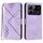 Custodia in pelle con motivo a linee per ZTE Blade A54 (viola chiaro)