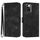Custodia in pelle con motivo a linee per ZTE Blade A72 5G (nera)