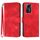 Custodia in pelle con motivo a linee per ZTE Blade A72s (rossa)