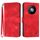 Custodia in pelle con motivo a linee per ZTE Blade A73 5G (rossa)