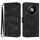 Custodia in pelle con motivo a linee per ZTE Blade A73 5G (nera)