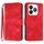 Custodia in pelle con motivo a linee per ZTE Blade A75 4G (rossa)