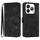 Custodia in pelle con motivo a linee per ZTE Blade A75 4G (nera)