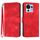 Custodia in pelle con motivo a linee per ZTE Blade V50 Vita (rossa)
