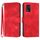 Custodia in pelle con motivo a linee per ZTE Libero 5G II (rossa)