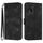 Custodia in pelle con motivo a linee per ZTE Libero 5G II (nera)