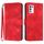 Custodia in pelle con motivo a linee per ZTE Libero 5G III (rossa)