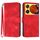 Custodia in pelle con motivo a linee per ZTE Nubia Music 2 (rossa)