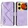 Custodia in pelle con motivo a linee per ZTE Nubia Music 2 (viola chiaro)