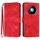 Custodia in pelle con motivo a linee per ZTE Voyage 41 5G (rossa)
