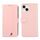 Custodia per telefono in pelle con trama delicata e inserti RFID ABEEL per iPhone 13 (rosa) Custodia per telefono in pelle con trama delicata e inserti RFID ABEEL per iPhone 13 (rosa)
