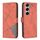Custodia in pelle con texture a rombi e fibbia magnetica per Tecno Camon 40 (marrone)