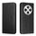 Custodia per telefono in pelle con flip magnetico in fibra di carbonio per Redmi A4 5G (nera)
