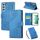 Custodia in pelle con 3 slot per carte di credito e motivo a fiori di rosa per Samsung Galaxy S22+ 5G (blu) Custodia in pelle con 3 slot per carte di credito e motivo a fiori di rosa per Samsung Galaxy S22+ 5G (blu)