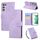 Custodia in pelle con 3 slot per carte di credito e motivo a fiori di rosa per Samsung Galaxy S22+ 5G (viola) Custodia in pelle con 3 slot per carte di credito e motivo a fiori di rosa per Samsung Galaxy S22+ 5G (viola)