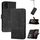 Custodia in pelle flip con effetto pelle cubica per TCL 30T (nera)