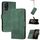 Custodia a libro in pelle con effetto pelle cubica per TCL 40 SE (verde)