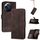 Custodia in pelle flip con effetto pelle cubica per TCL 50 NxtPaper (marrone) Custodia in pelle flip con effetto pelle cubica per TCL 50 NxtPaper (marrone)
