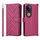 Custodia in pelle multifunzionale con 6 slot per schede per vivo V50 5G e cinturino da polso (rosso rosa) Custodia in pelle multifunzionale con 6 slot per schede per vivo V50 5G e cinturino da polso (rosso rosa)