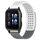 Per cinturino in silicone traspirante con punti 3D Garmin Forerunner Sq2 Music, fori da 20 mm (bianco + grigio) Per cinturino in silicone traspirante con punti 3D Garmin Forerunner Sq2 Music, fori da 20 mm (bianco + grigio)
