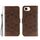 Custodia in pelle con stampa mandala solare per iPhone 16e (marrone)