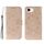 Custodia in pelle con stampa mandala solare per iPhone 16e (oro rosa)