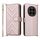 Custodia in pelle multifunzione con 6 slot per schede per Honor Magic7 5G e cinturino da polso (rosa) Custodia in pelle multifunzione con 6 slot per schede per Honor Magic7 5G e cinturino da polso (rosa)