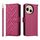 Custodia in pelle multifunzione con 6 slot per carte per Sharp Aquos Sense9 e cinturino da polso (rosso rosa) Custodia in pelle multifunzione con 6 slot per carte per Sharp Aquos Sense9 e cinturino da polso (rosso rosa)