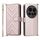 Custodia in pelle per telefono Xiaomi 15 Ultra multifunzionale con 6 slot per carte e cinturino da polso (rosa)