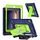 Custodia per tablet ibrida in silicone per iPad 9.7 2018 / Air / Air 2 con supporto a forma di bullone (blu navy olivina) Custodia per tablet ibrida in silicone per iPad 9.7 2018 / Air / Air 2 con supporto a forma di bullone (blu navy olivina)