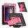 Custodia per tablet ibrida in silicone per iPad 9.7 2018 / Air / Air 2 con supporto a forma di bullone (nero, rosa, rosso) Custodia per tablet ibrida in silicone per iPad 9.7 2018 / Air / Air 2 con supporto a forma di bullone (nero, rosa, rosso)