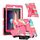 Custodia ibrida in silicone per tablet PC con supporto a forma di bullone per iPad 9.7 2018 / Air / Air 2 (rosa mimetica rossa) Custodia ibrida in silicone per tablet PC con supporto a forma di bullone per iPad 9.7 2018 / Air / Air 2 (rosa mimetica rossa)