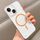 Custodia per iPhone 13 con MagSafe trasparente per PC (arancione)