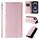 Custodia per iPhone 16 Plus in pelle magnetica resistente con motivo intrecciato in rilievo (oro rosa)