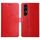 Custodia a libro in pelle con motivo a Y per Sony Xperia 1 VII (rossa)