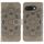 Custodia in pelle con motivo in rilievo Sun Mandala per Google Pixel 9a (grigio)
