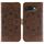 Custodia in pelle per telefono con motivo in rilievo Sun Mandala per Google Pixel 9a (marrone)