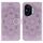 Custodia in pelle per telefono con motivo in rilievo Mandala solare per Honor 400 (viola)
