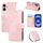 Custodia in pelle con 3 slot per carte di credito e motivo a fiori di rosa per iPhone 16 Plus (rosa) Custodia in pelle con 3 slot per carte di credito e motivo a fiori di rosa per iPhone 16 Plus (rosa)