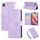Custodia in pelle con 3 scomparti per carte di credito e motivo a fiori di rosa per iPhone 16e (viola) Custodia in pelle con 3 scomparti per carte di credito e motivo a fiori di rosa per iPhone 16e (viola)