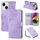 Custodia in pelle con 3 scomparti per carte di credito e motivo a rose in rilievo per iPhone 14/13 (viola) Custodia in pelle con 3 scomparti per carte di credito e motivo a rose in rilievo per iPhone 14/13 (viola)