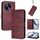 Custodia in pelle retrò con fibbia a sgancio rapido per Tecno Camon 30S / 30S Pro (rosso vino)