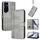 Custodia per telefono in pelle retrò con fibbia a 2 linee per Tecno Pova Neo (grigio) Custodia per telefono in pelle retrò con fibbia a 2 linee per Tecno Pova Neo (grigio)